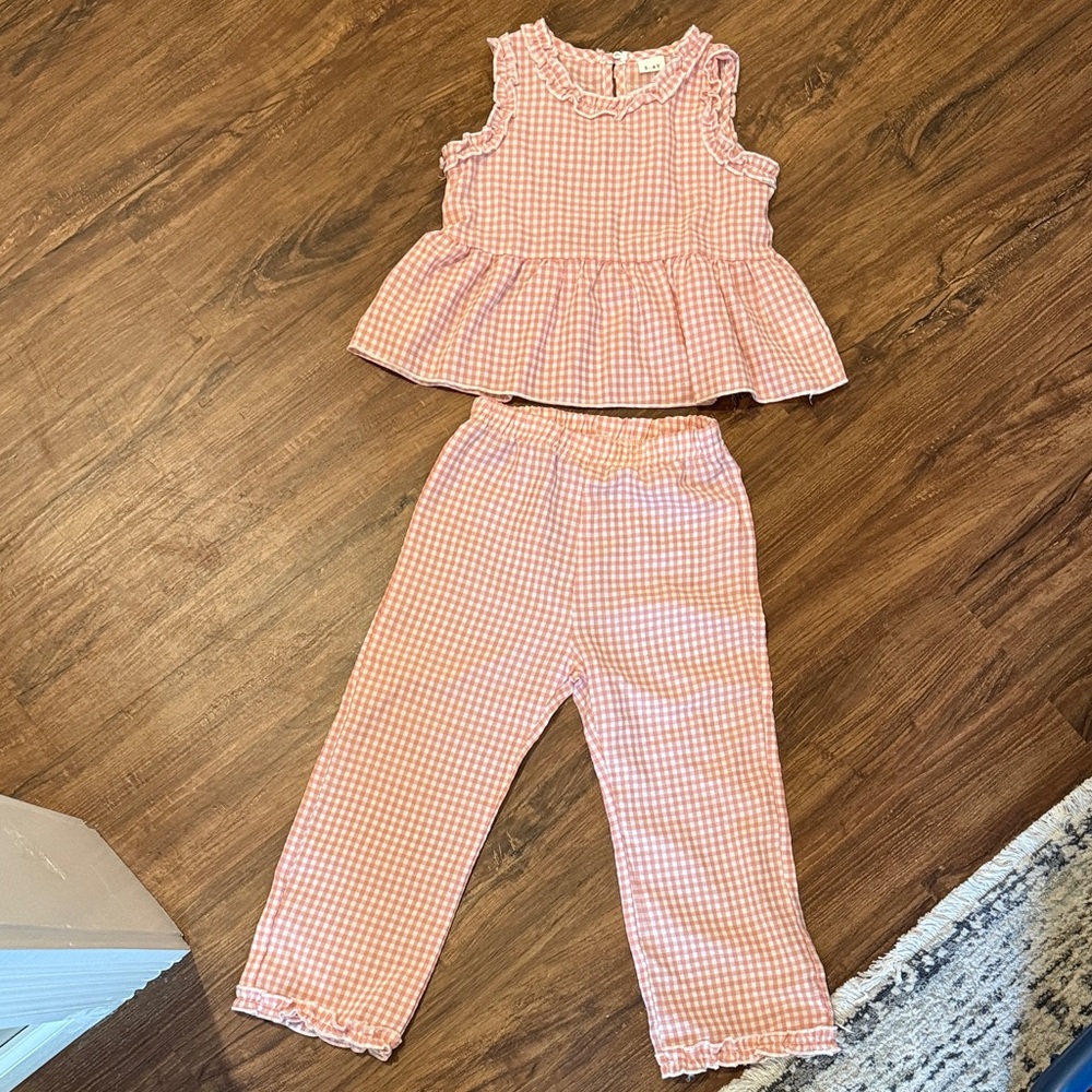 Amazon Pink Gingham Kids Matching Set